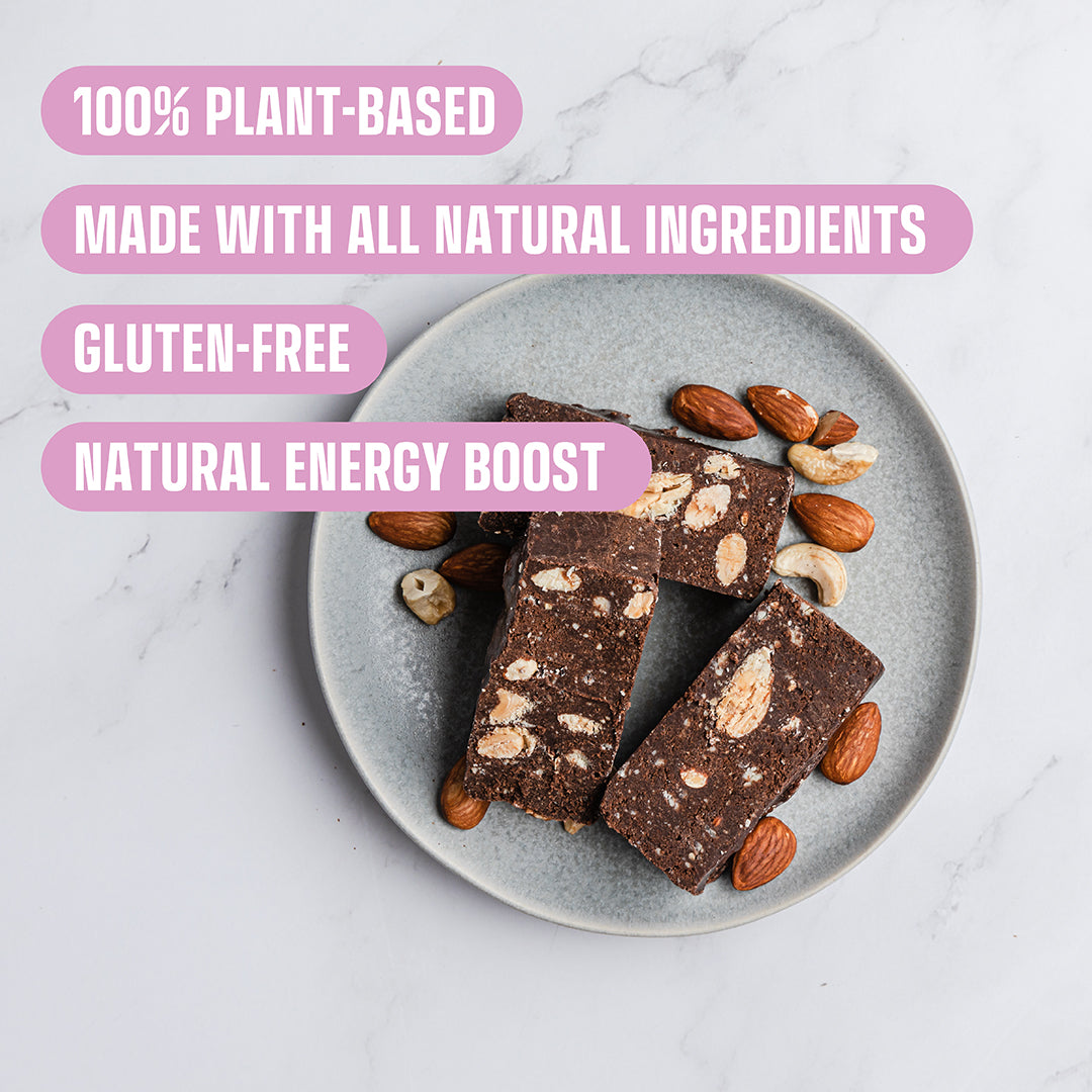 Vegan Choc Almond Fudge Slice