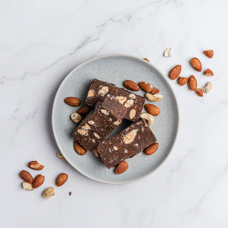 Vegan Choc Almond Fudge Slice