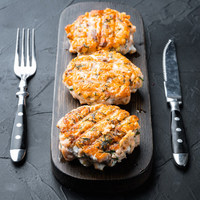 WEEKLY SPECIAL - Salmon Cakes with Sweet Potato Fries